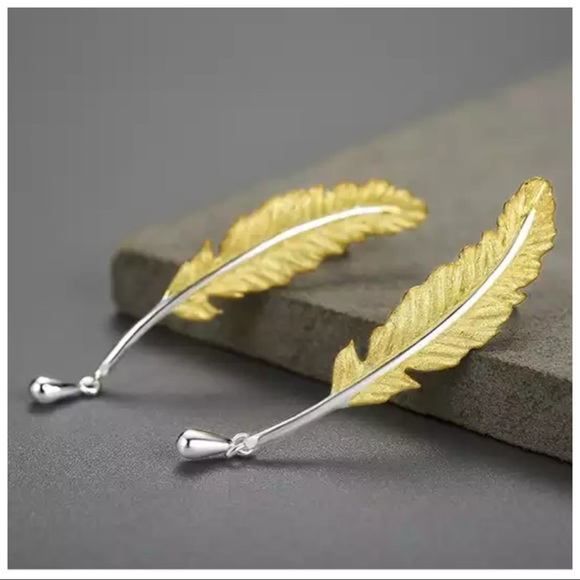 🎁 Artisan Handmade 925 Silver Leaf The Zetana Earrings - Picture 4 of 8